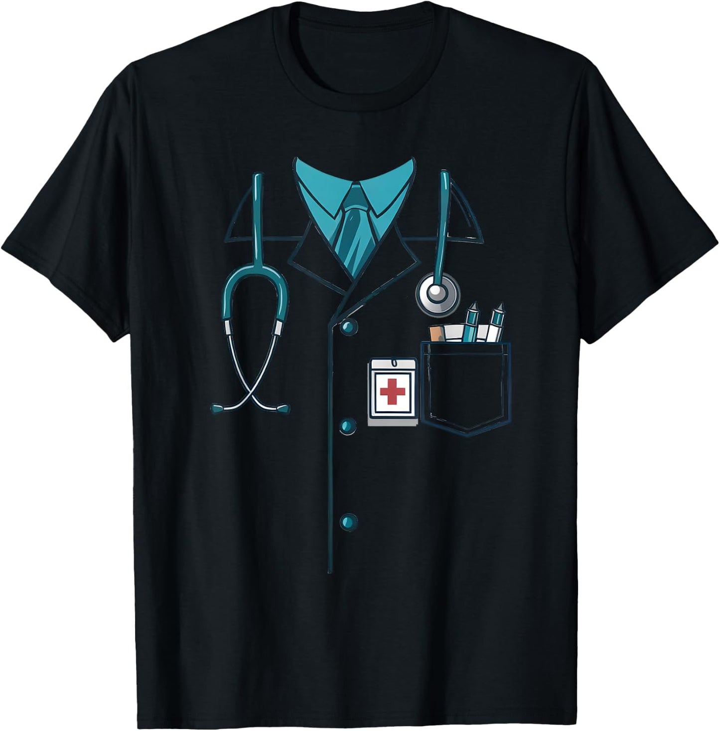 Doctor Halloween Costume Cosplay White Lab Coat Kids T-Shirt - T-Shirt | Black