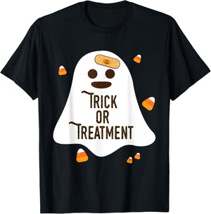 Doctor and Nurse Halloween Trick or Treatment T-Shirt - T-Shirt | Black