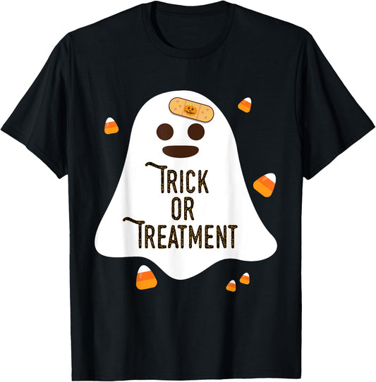Doctor and Nurse Halloween Trick or Treatment T-Shirt - T-Shirt | Black