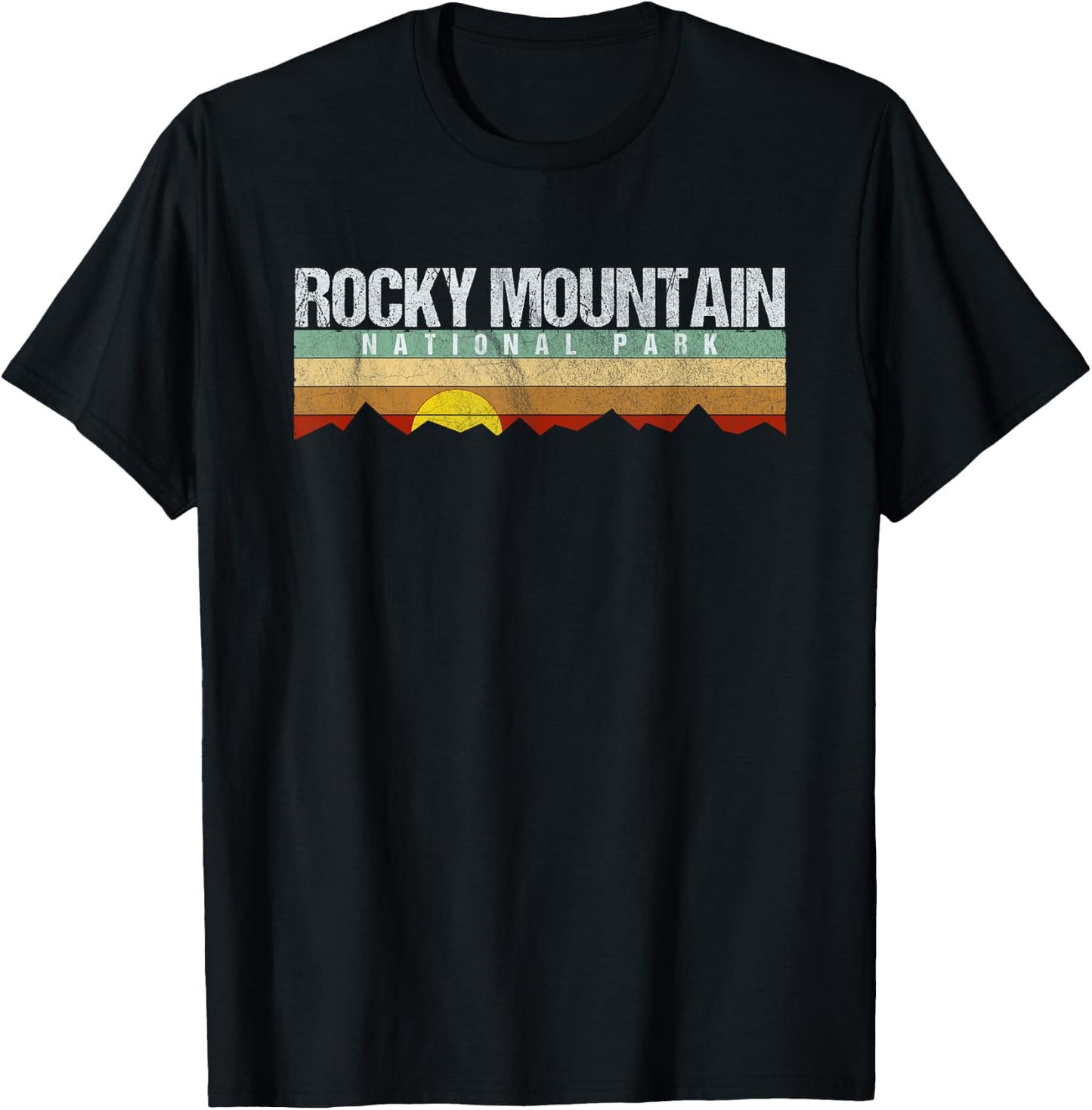 Vintage Rocky Mountain National Park Retro T-Shirt - T-Shirt | Black