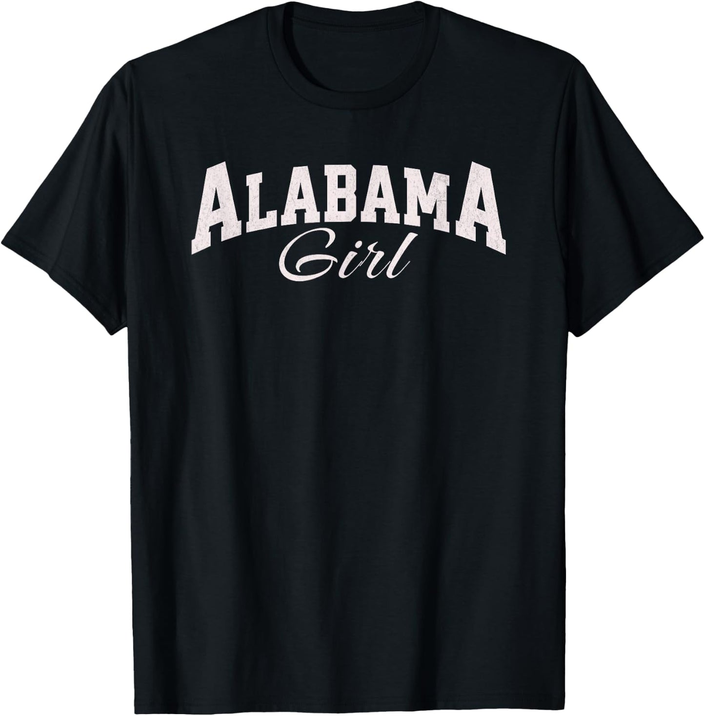 Alabama Girl, Vintage Varsity style print. Women's and Girls T-Shirt - T-Shirt | Black