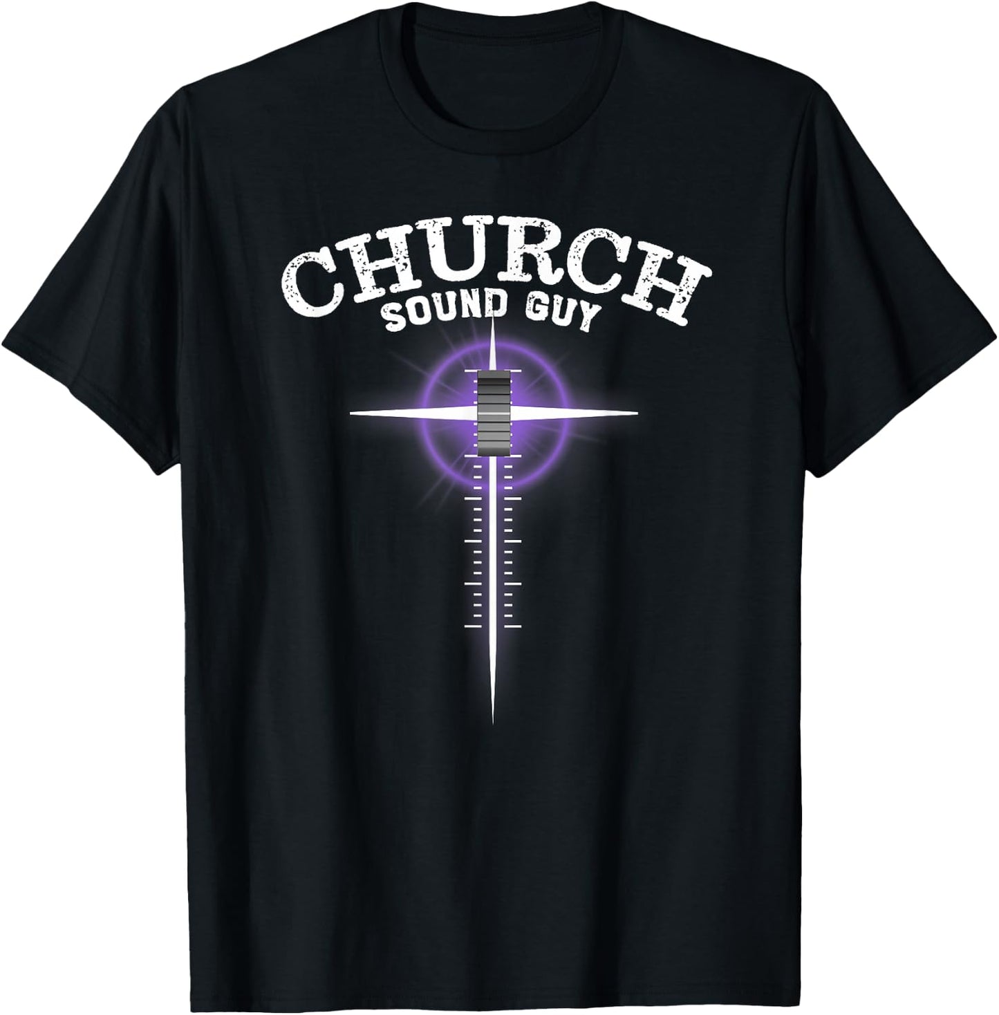 Church Sound Guy - Cross Sound Board Fader T-Shirt - T-Shirt | Black