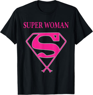 Super Woman (Breast Cancer Awareness) T-Shirt - T-Shirt | Black