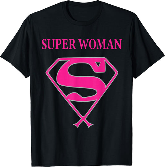 Super Woman (Breast Cancer Awareness) T-Shirt - T-Shirt | Black