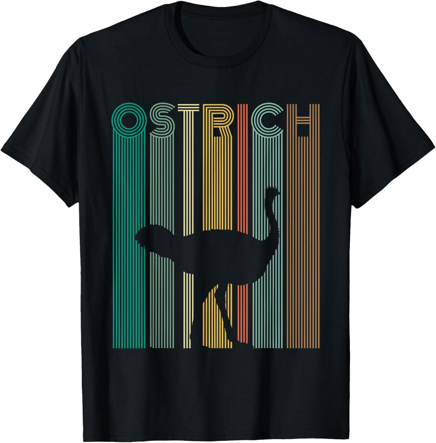 Vintage Ostrich Retro Ostrich Shirt Women Men Kids T-Shirt - T-Shirt | Black
