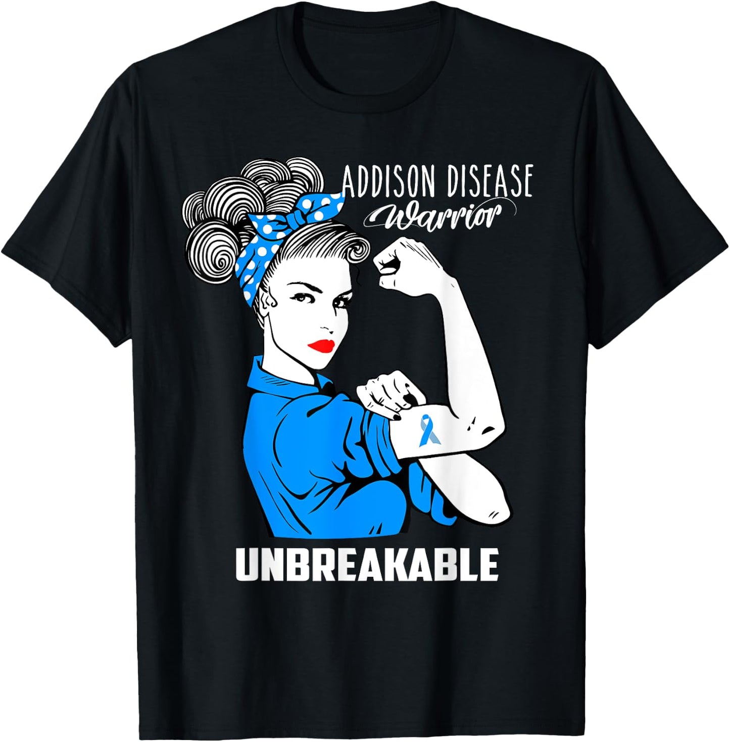 Addison's Disease Warrior Unbreakable Awareness Gift T-Shirt - T-Shirt | Black