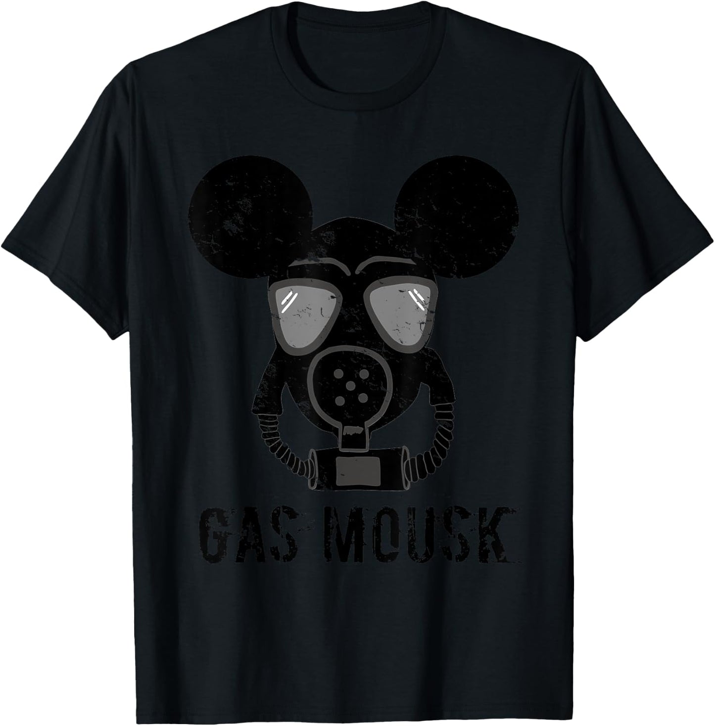 Funny Satire Dark Humor Gas Mousk Mouse Cartoon Comic Gift T-Shirt - T-Shirt | Black