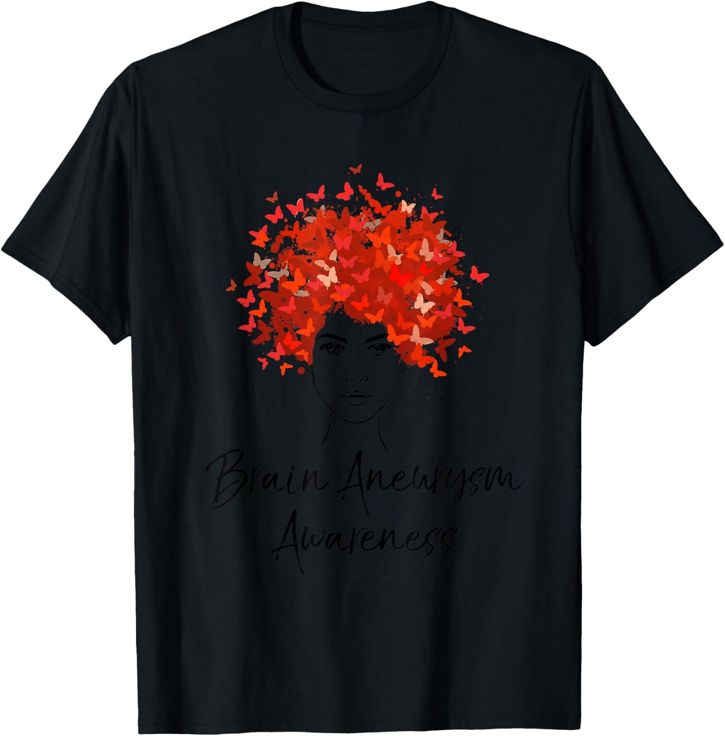 Brain Aneurysm Awareness Butterflies Gift Shirt T-Shirt - T-Shirt | Black