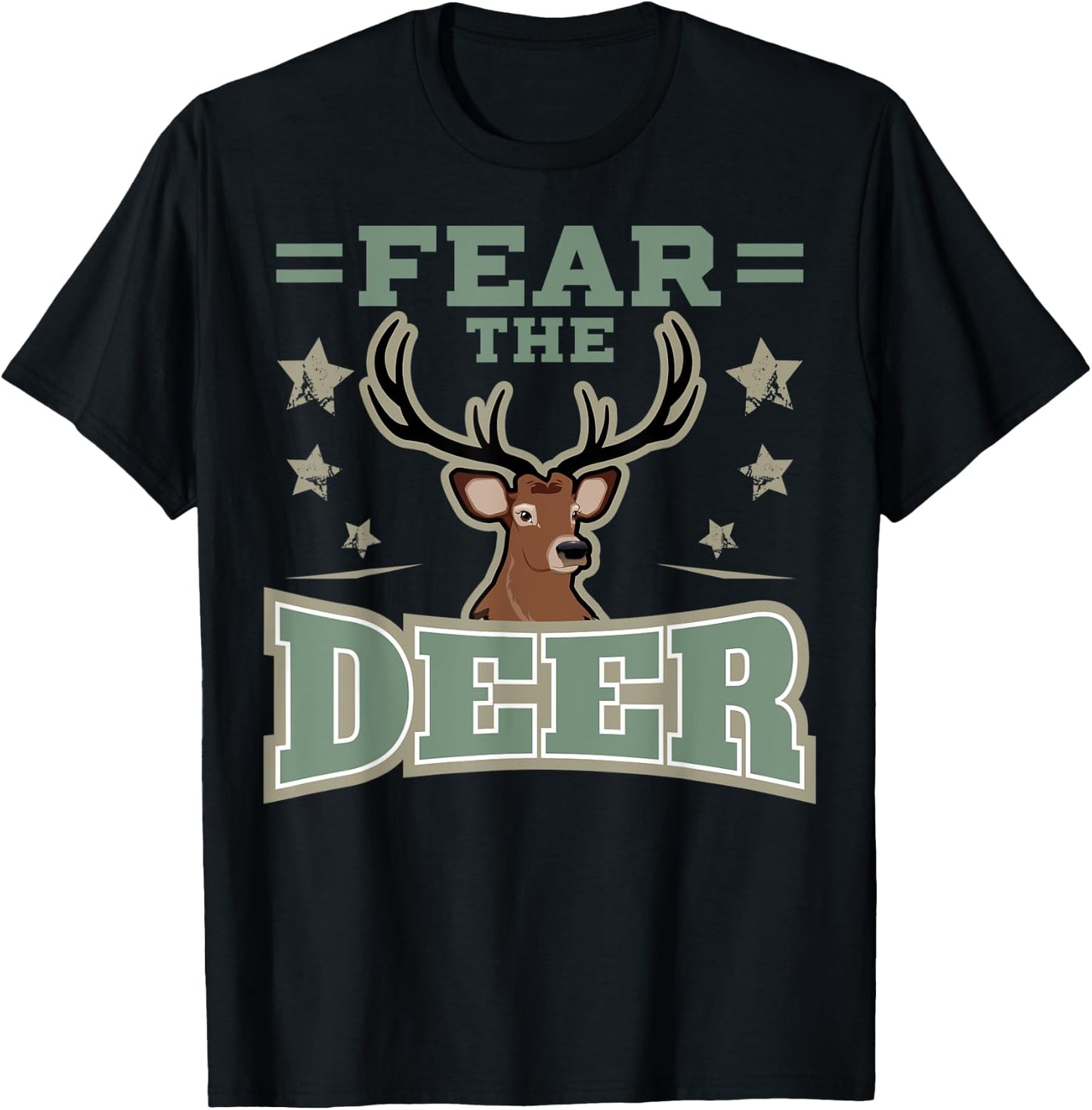 Hunting Fan Deer Fear Gift Gun & Hunting Fans T-Shirt - T-Shirt | Black