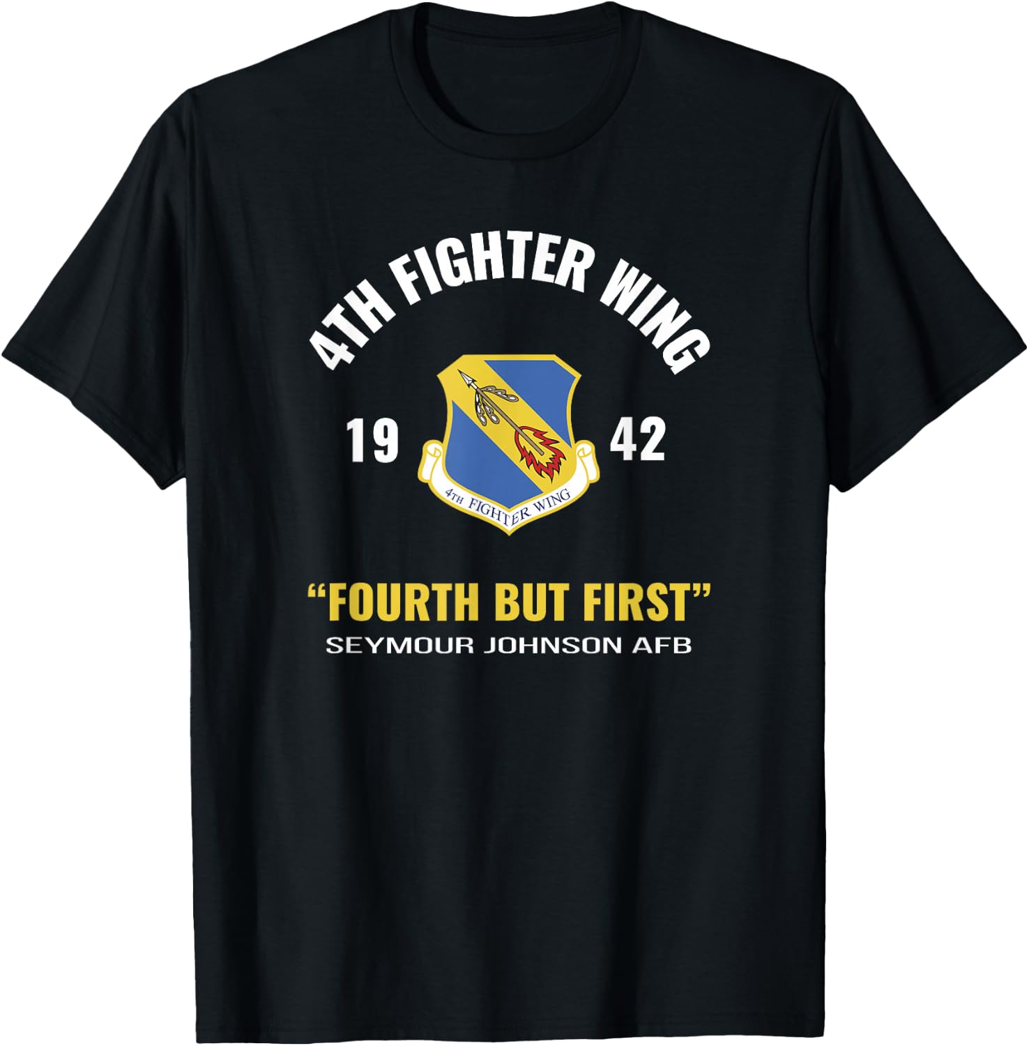 Military 4th Fighter Wing T-Shirt - T-Shirt | Black