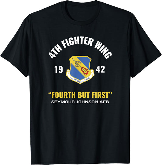 Military 4th Fighter Wing T-Shirt - T-Shirt | Black
