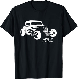 1932 Hot Rod Roadster Silhouette T-Shirt - T-Shirt | Black