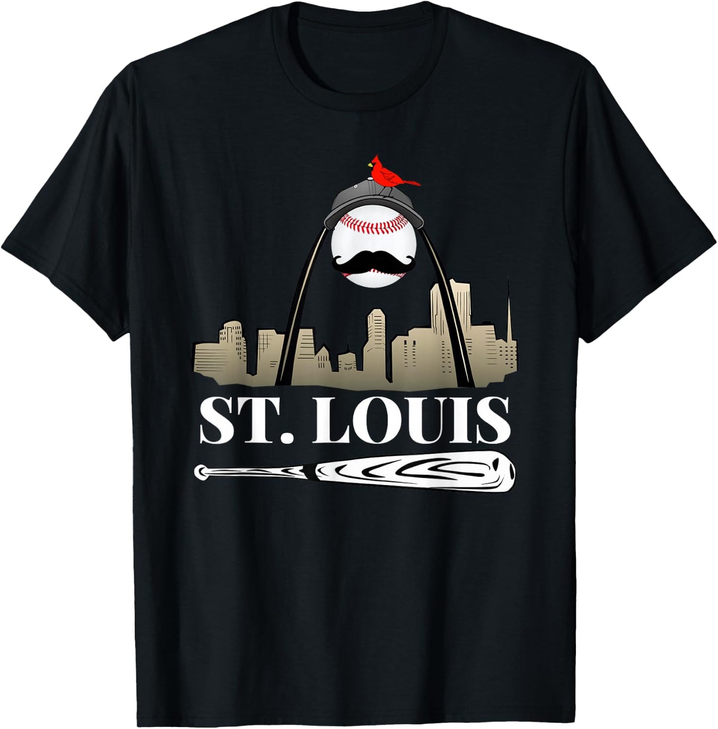 Saint Louis Skyline Design T-Shirt - T-Shirt | Black