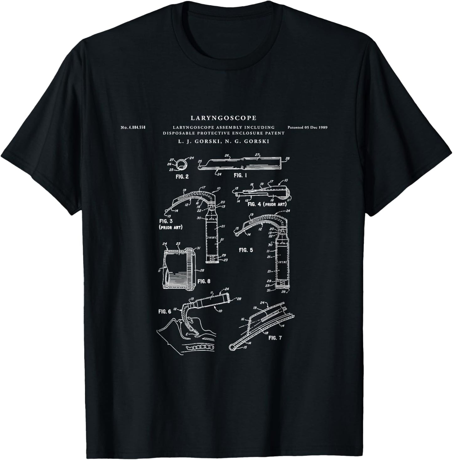 Laryngoscope Patent - laryngoscope T-Shirt - T-Shirt | Black
