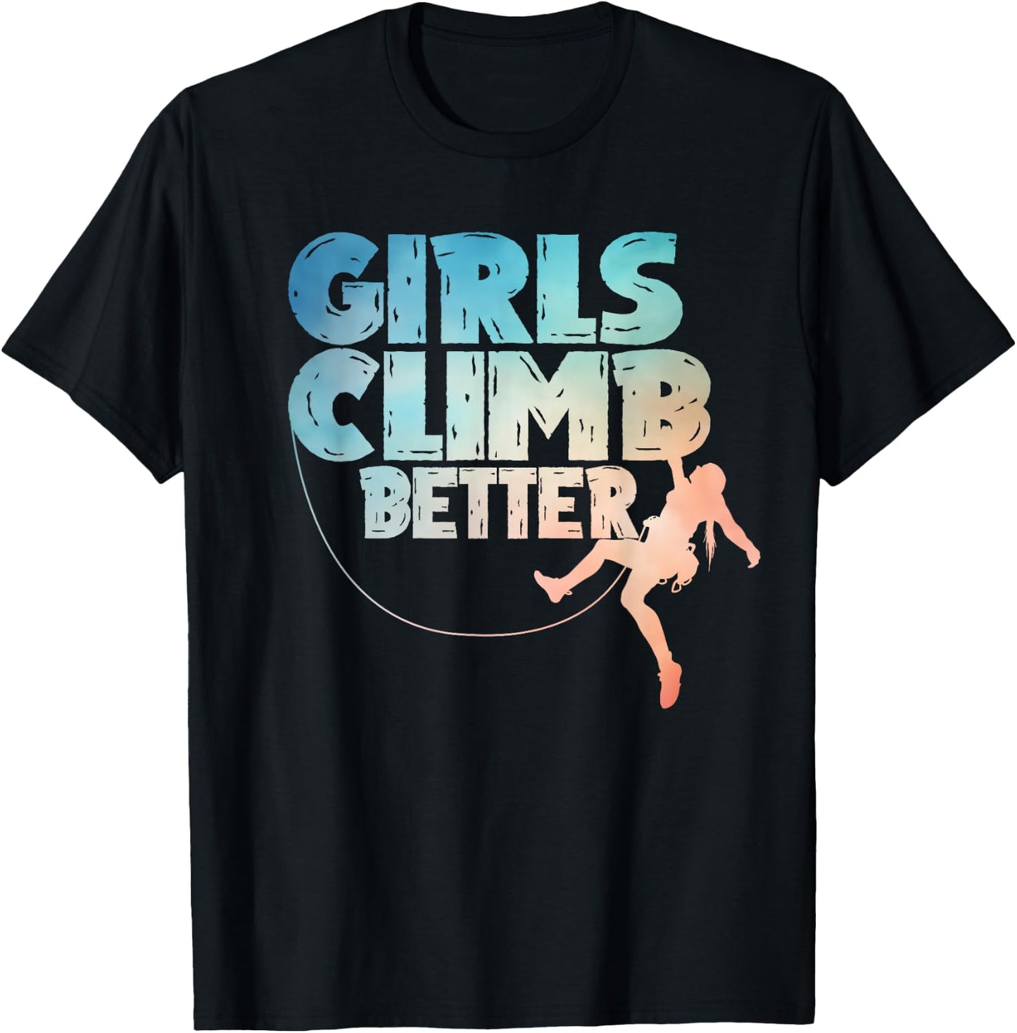 Cool Rock Climber Art Girls Indoor Rock Climbing T-Shirt - T-Shirt | Black
