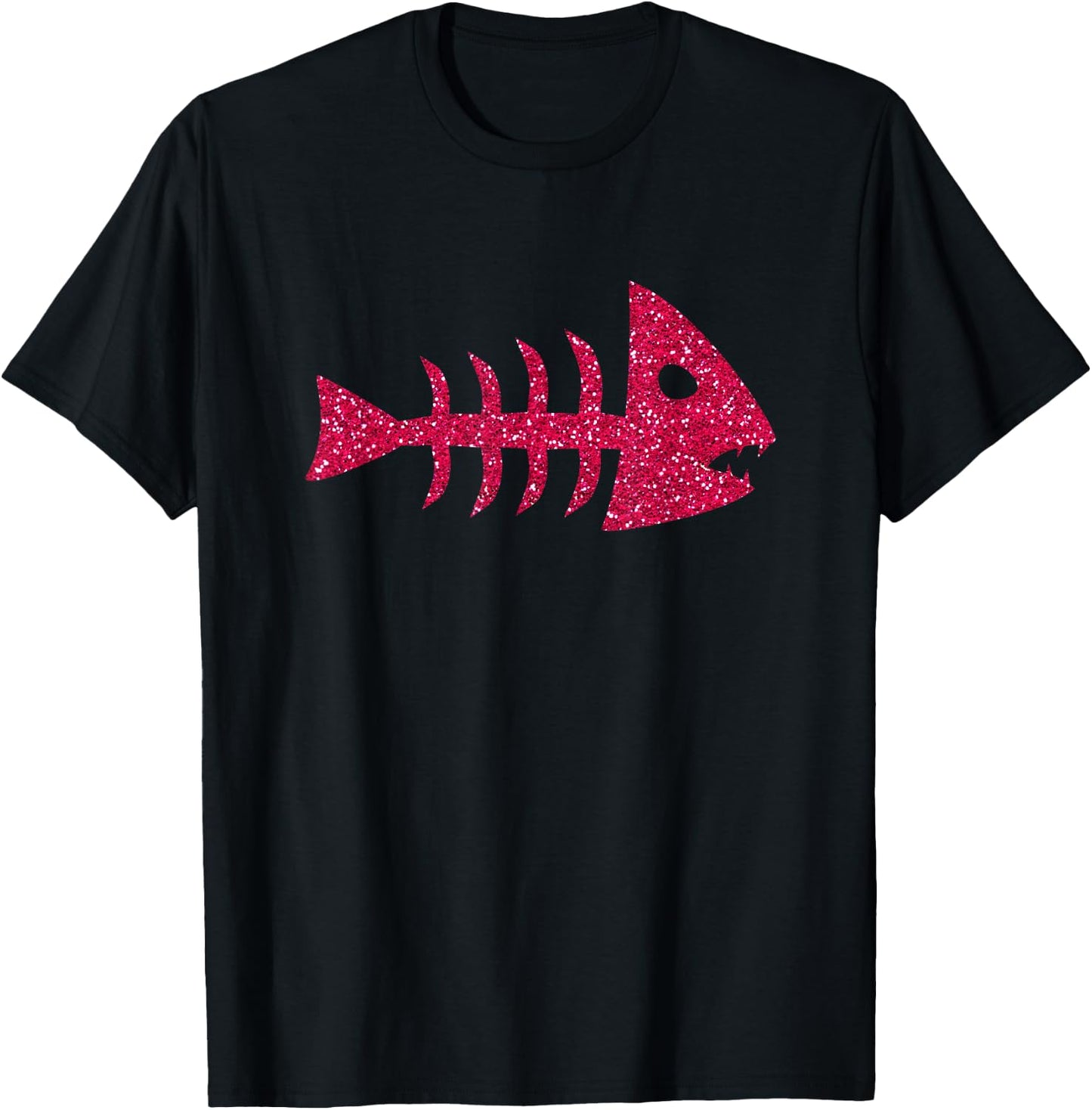 Cool Pink Piranha Fish Skeleton T-Shirt - T-Shirt | Black