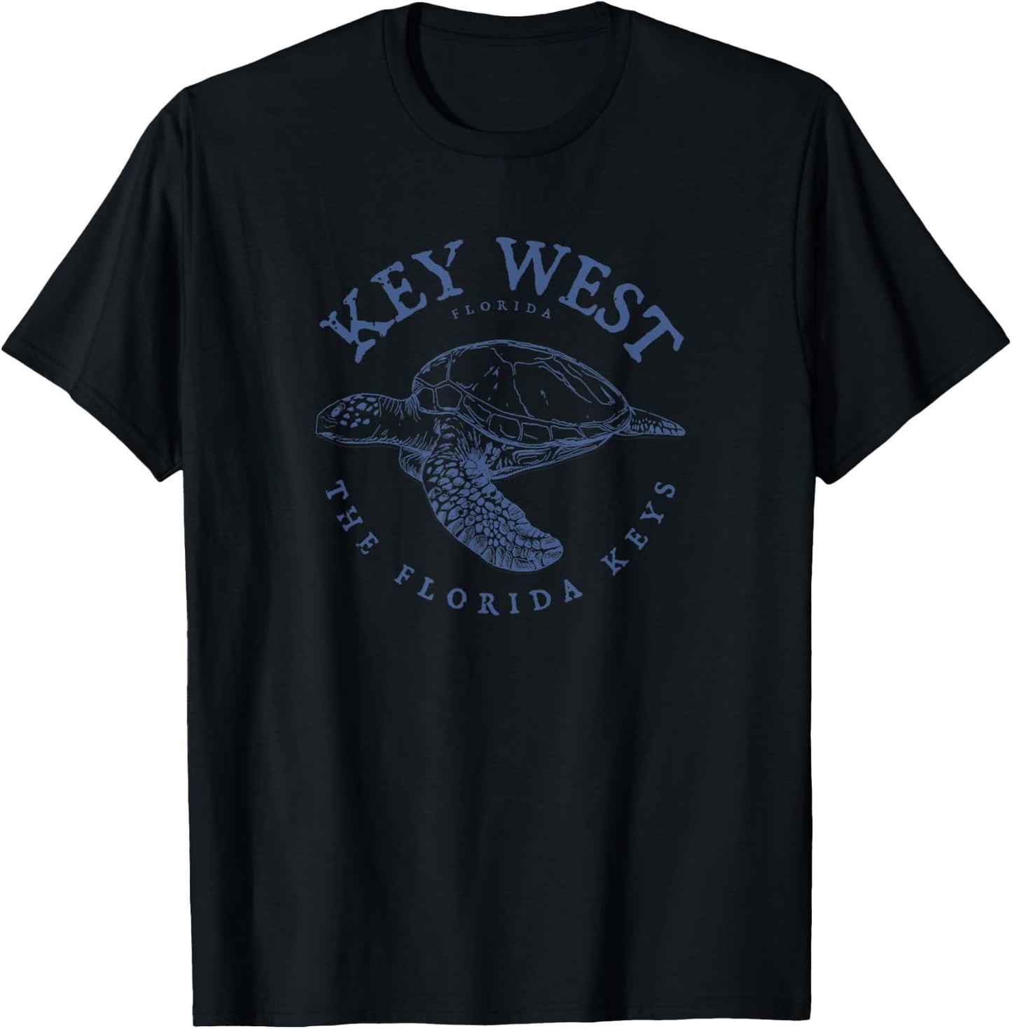 Key West Turtle Florida Keys Scuba Fishing Diving T-Shirt - T-Shirt | Black