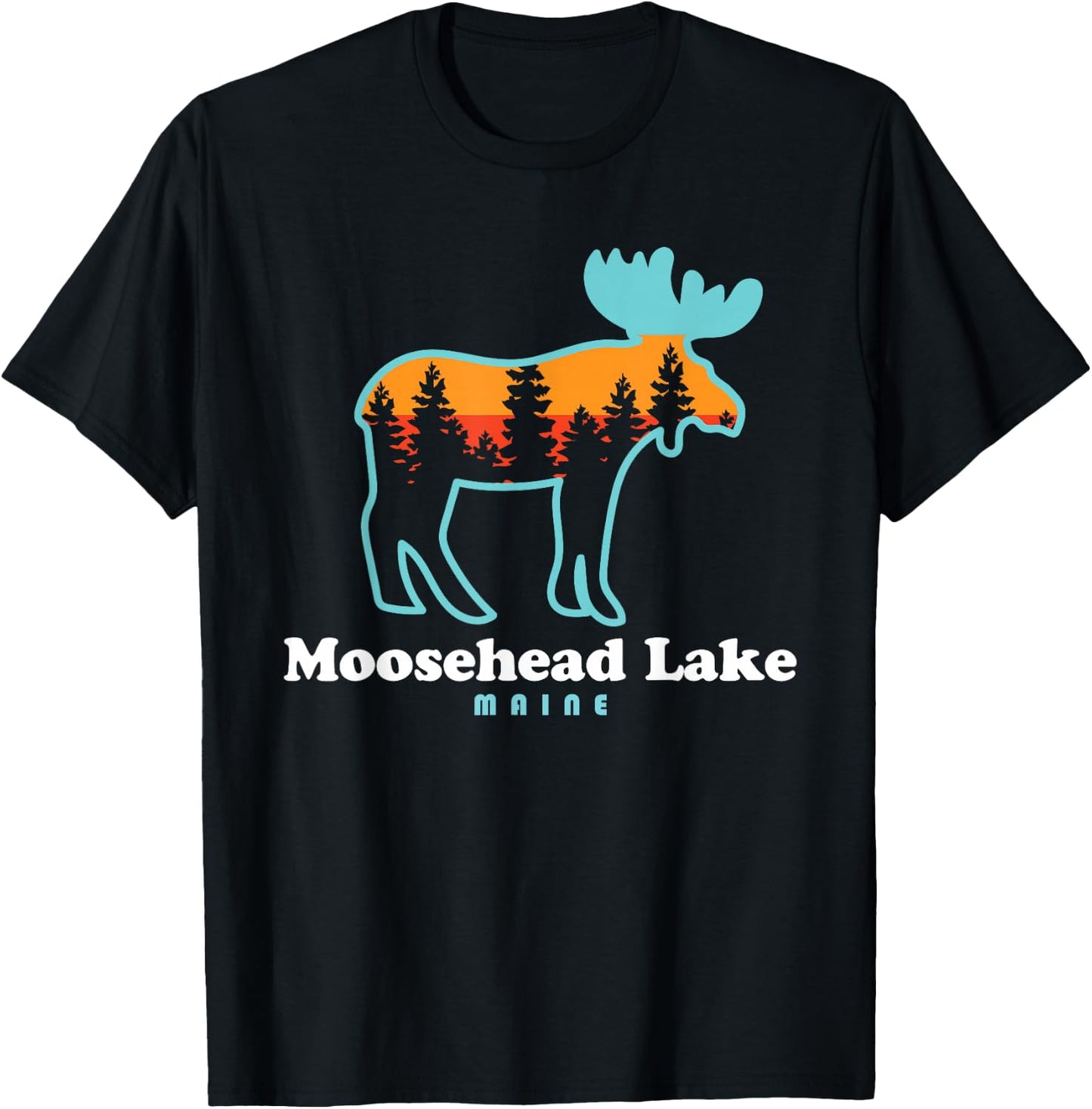 Moosehead Lake Maine - Moose Moosehead Lake T-Shirt - T-Shirt | Black