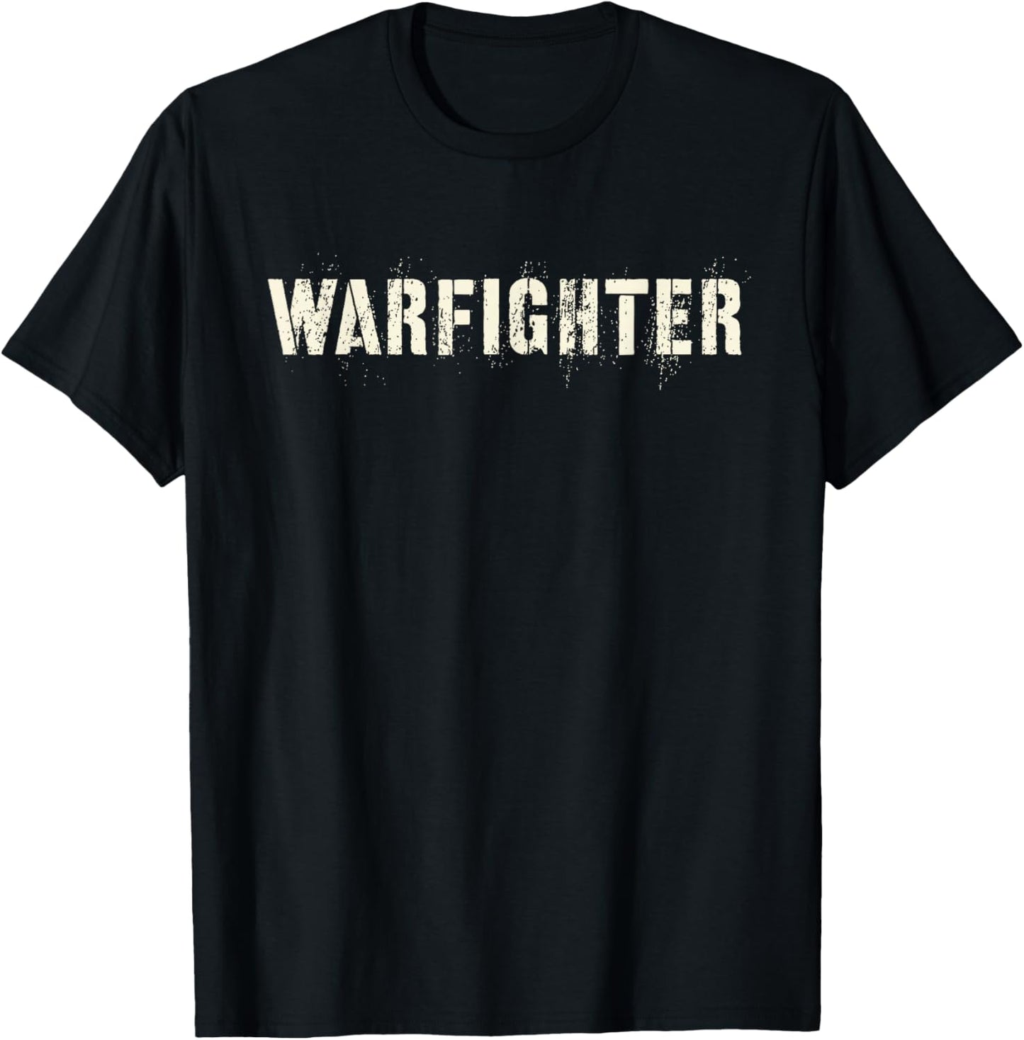 Vintage WARFIGHTER Tango Proud Veterans Military Lifer Grunt T-Shirt - T-Shirt | Black
