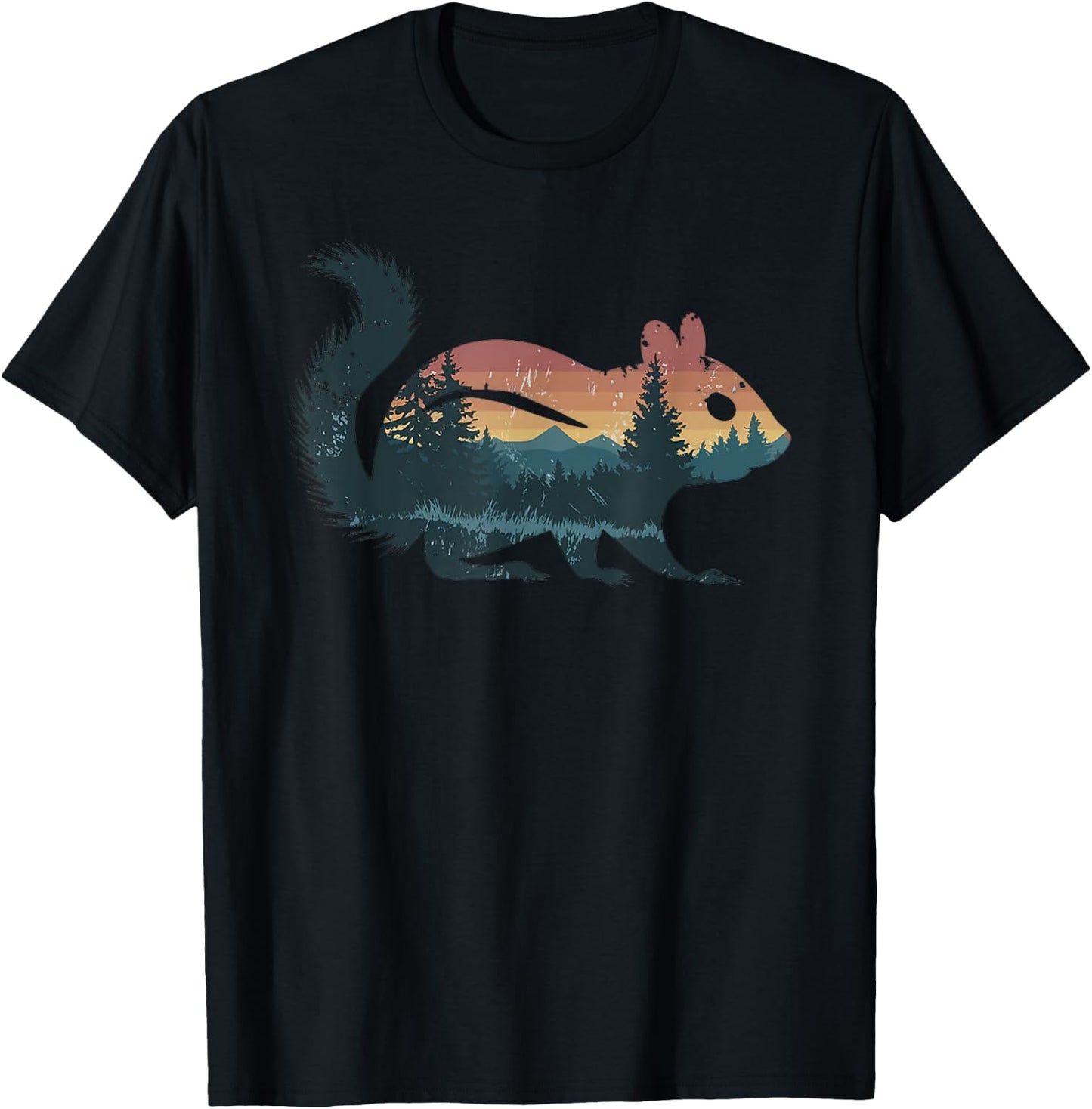 Chipmunk Hunting Hiking Outdoor Camping Forest Men Women T-Shirt - T-Shirt | Black
