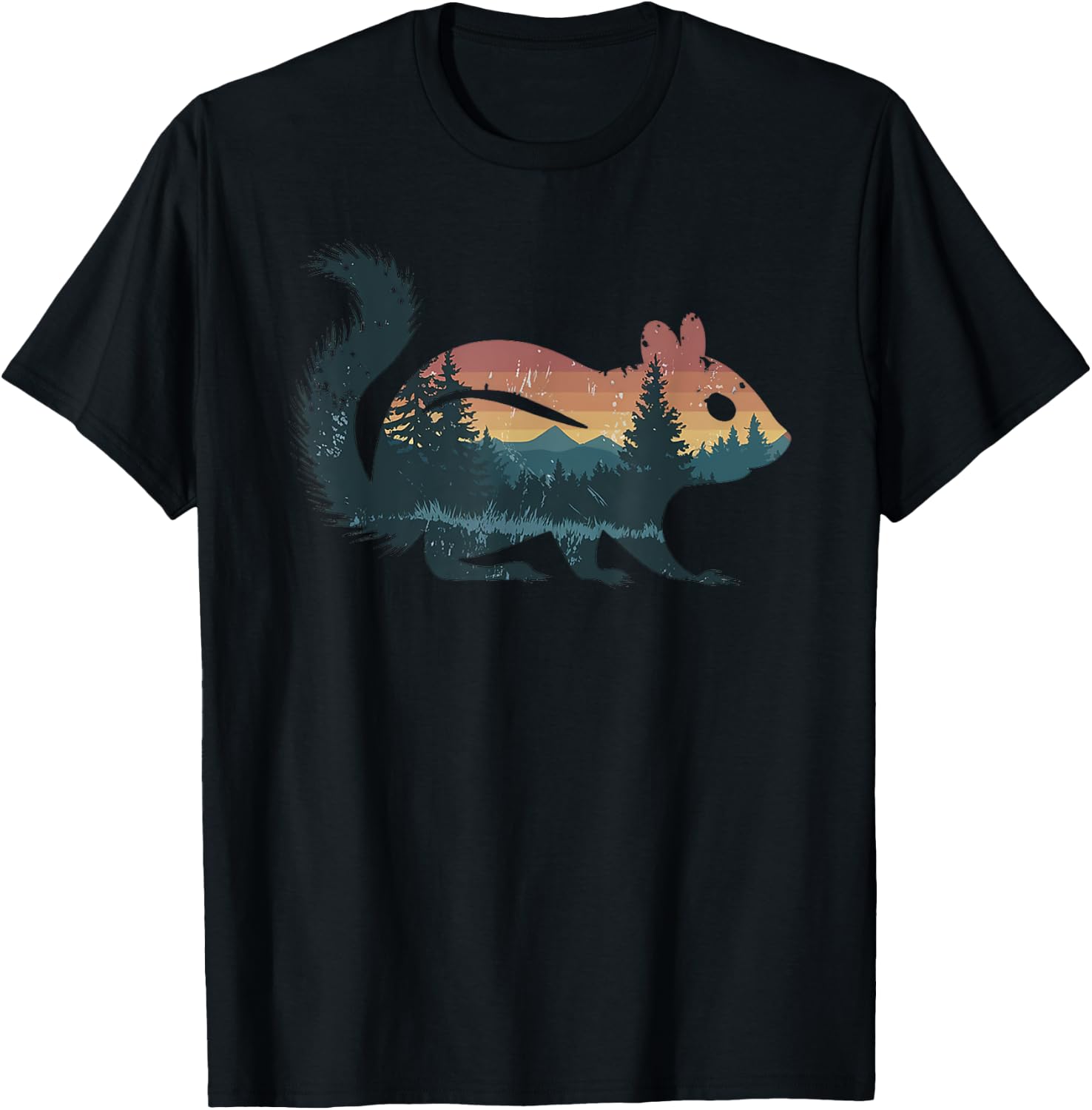 Chipmunk Hunting Hiking Outdoor Camping Forest Men Women T-Shirt - T-Shirt | Black