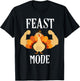 Feast Mode Shirt Funny Muscle Turkey Thanksgiving Shirt T-Shirt - T-Shirt | Black