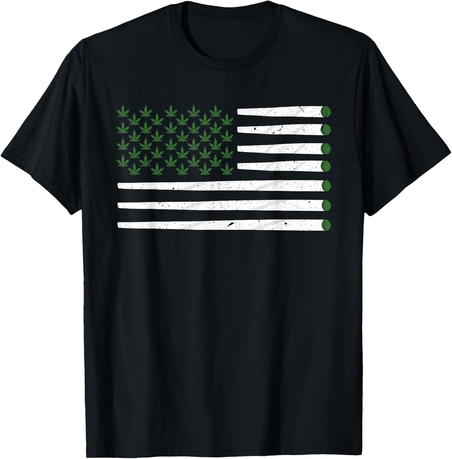 Weed Cannabis Patriot Joint American Flag Marijuana Gift Men T-Shirt - T-Shirt | Black