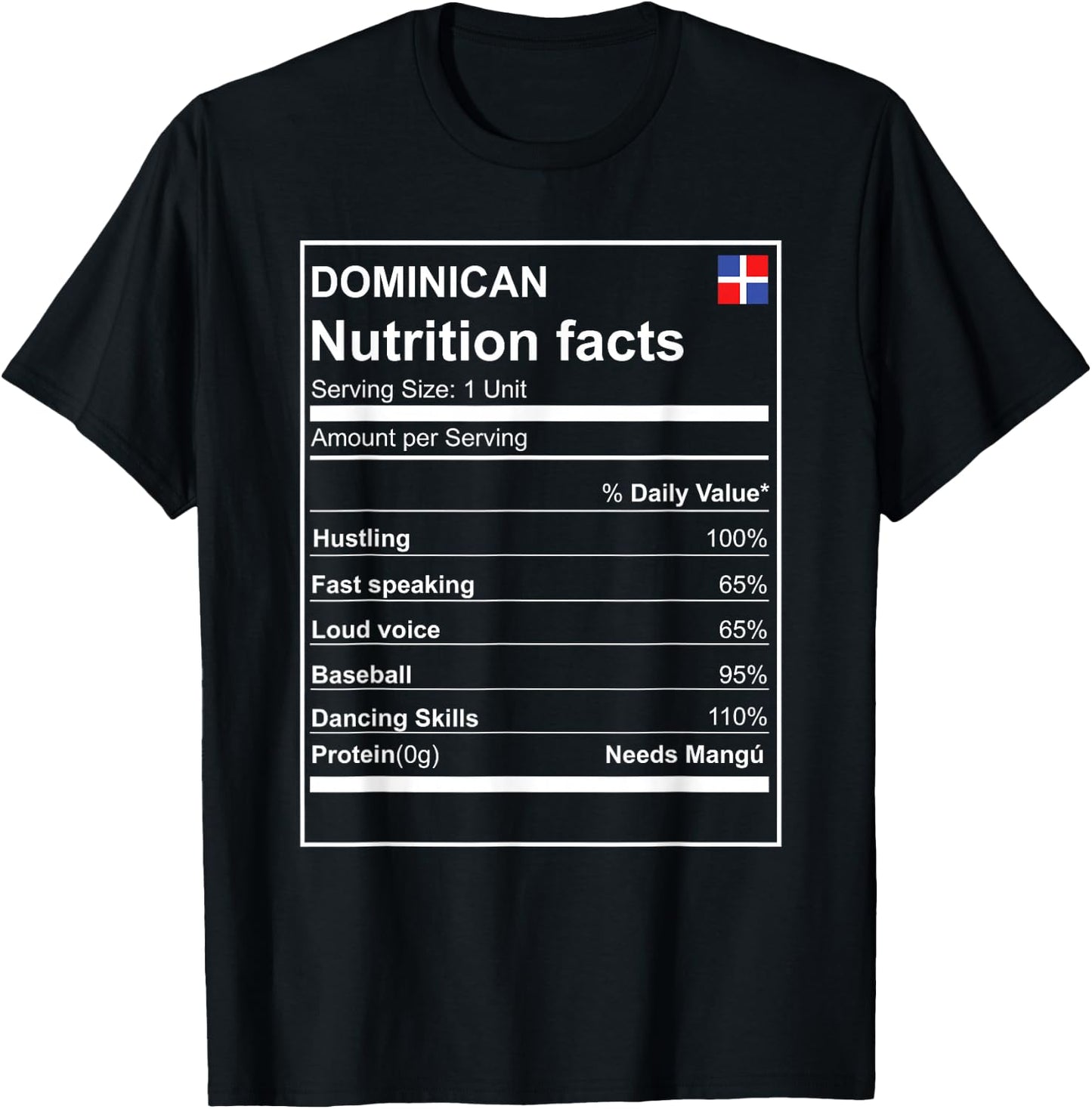 Dominican Nutrition Facts cool and modern T-Shirt - T-Shirt | Black