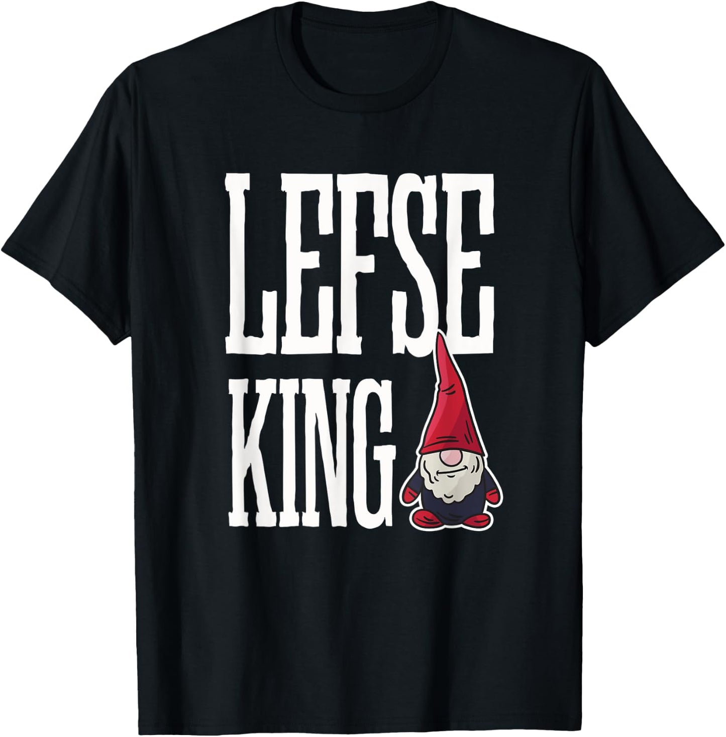 Lefse King | Norwegian Lefse Rolling Christmas T-Shirt - T-Shirt | Black