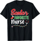 Santa's Favorite Nurse T Shirt Cute Merry Xmas Party Crew T-Shirt - T-Shirt | Black