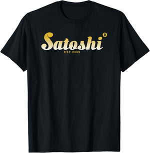 Satoshi Est 2009 Bitcoin Creator Blockchain Currency T-Shirt - T-Shirt | Black