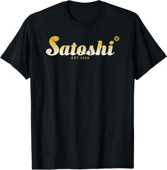 Satoshi Est 2009 Bitcoin Creator Blockchain Currency T-Shirt - T-Shirt | Black