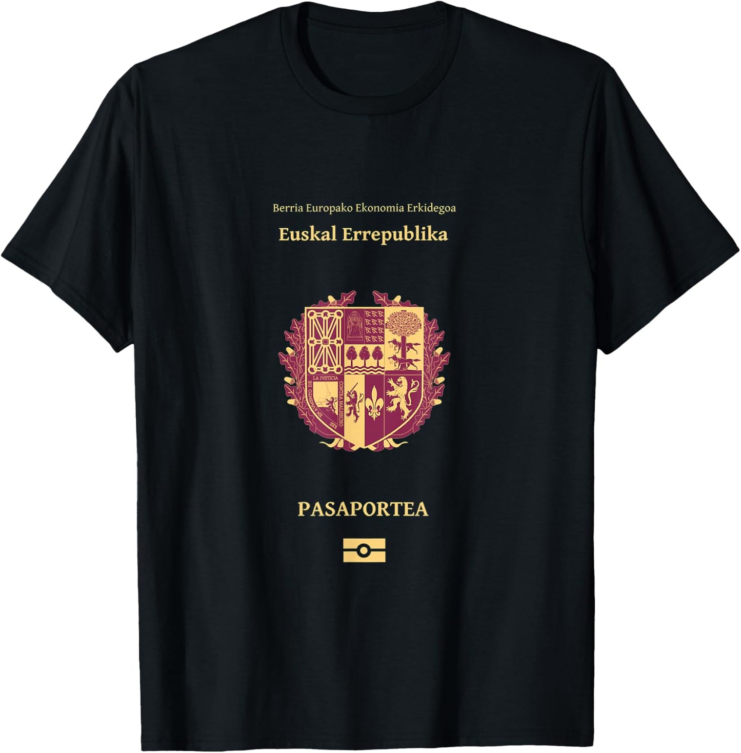 Pais Vasco Pasaporte (la independencia) Euskal Herr T-Shirt - T-Shirt | Black