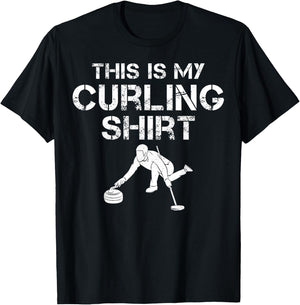 This Is My Curling Shirt Funny Curler Winter Sports Gifts T-Shirt - T-Shirt | Black
