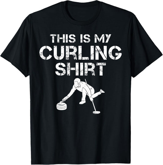 This Is My Curling Shirt Funny Curler Winter Sports Gifts T-Shirt - T-Shirt | Black