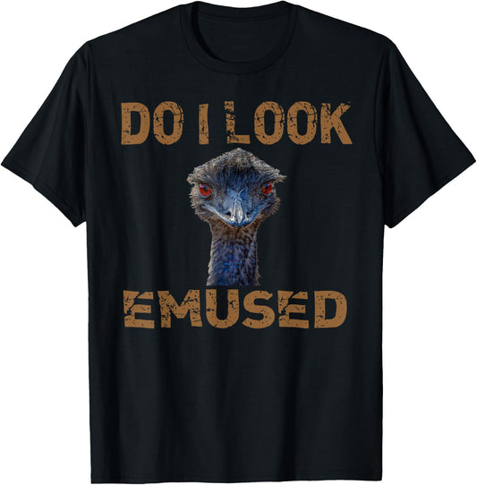 Emu Bird Funny Emu Animal Emused Flightless Bird Pun T-Shirt - T-Shirt | Black