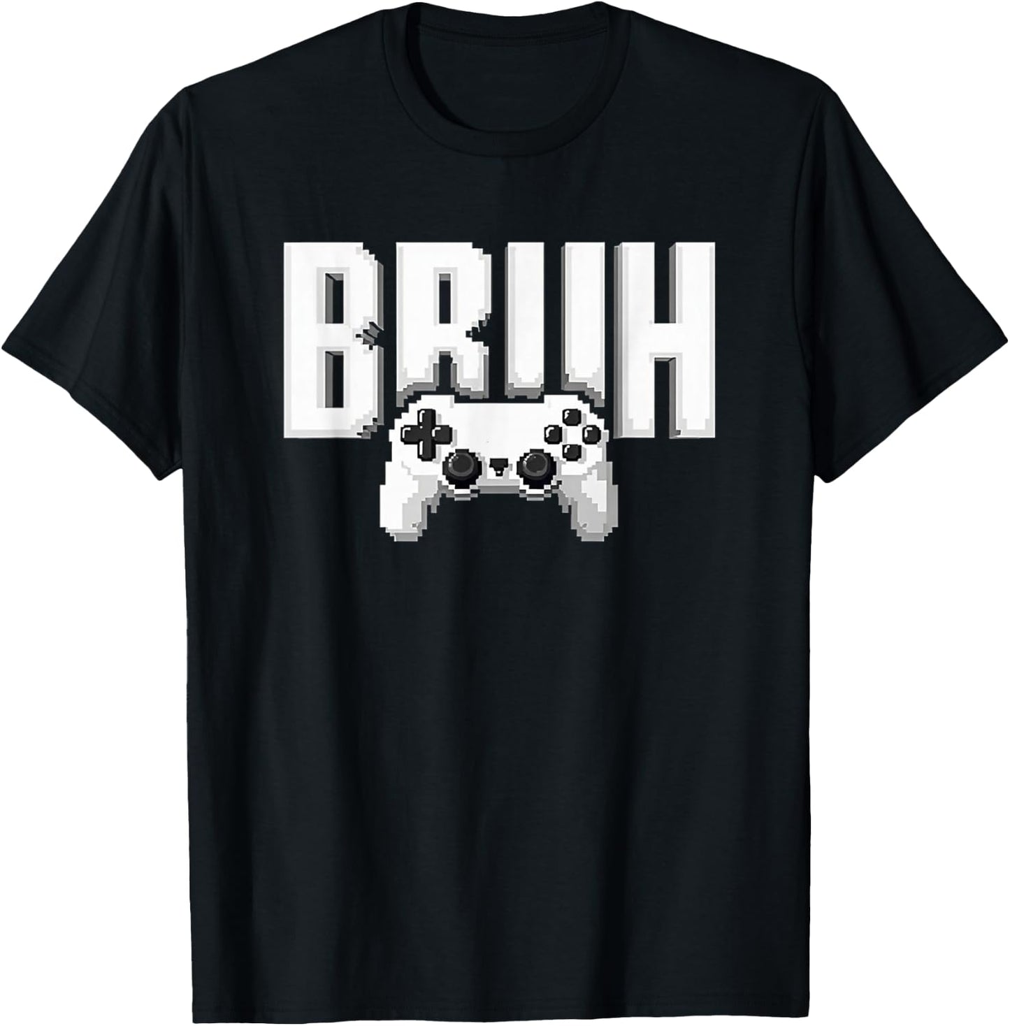 Video Gamer funny BRUH game controller for kids Men youth T-Shirt - T-Shirt | Black