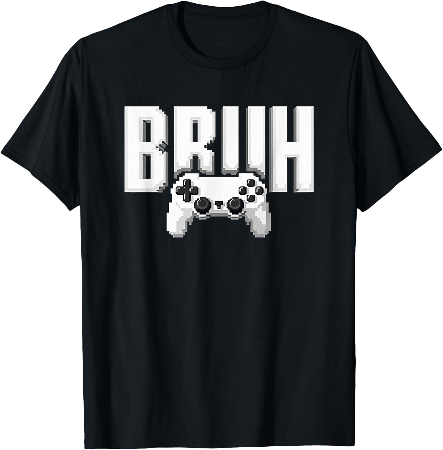 Video Gamer funny BRUH game controller for kids Men youth T-Shirt - T-Shirt | Black