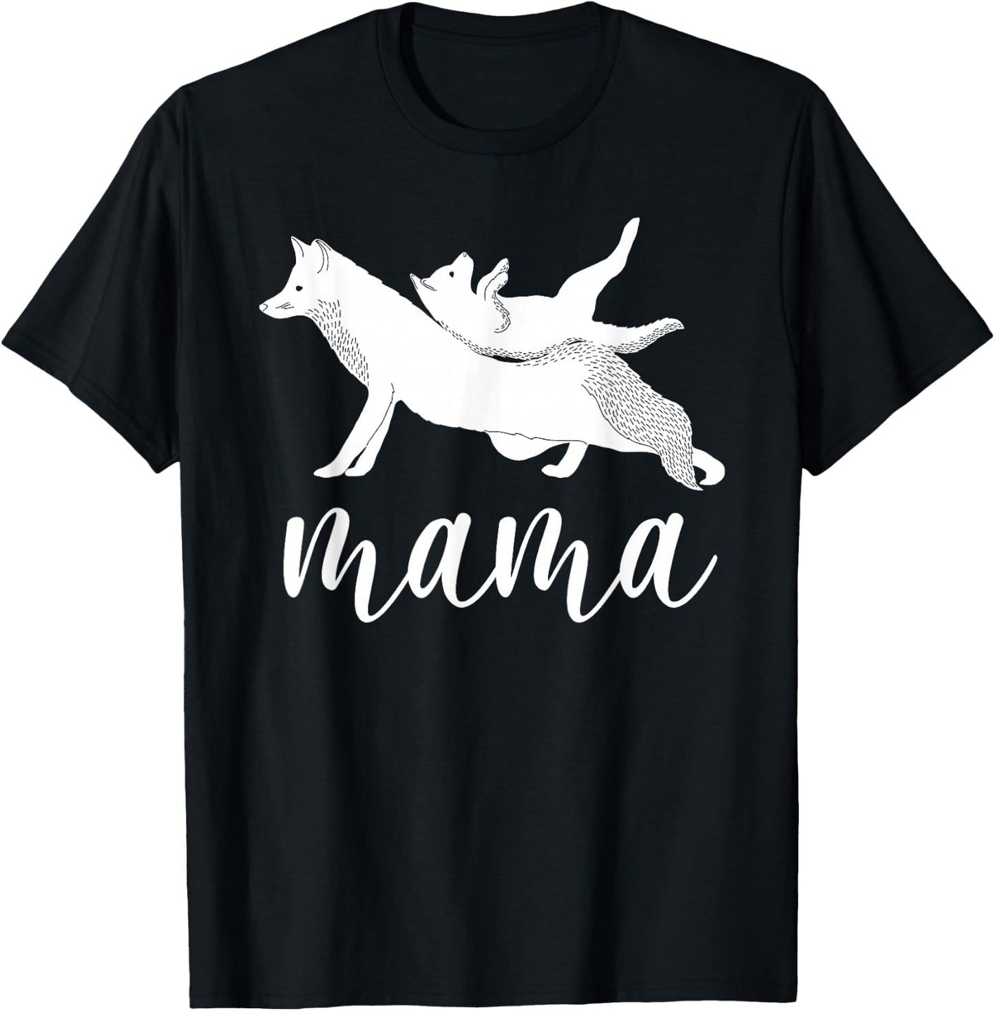 Mama Wolf & Baby Wolf Love for Mom and Kids - Mothers Day T-Shirt - T-Shirt | Black