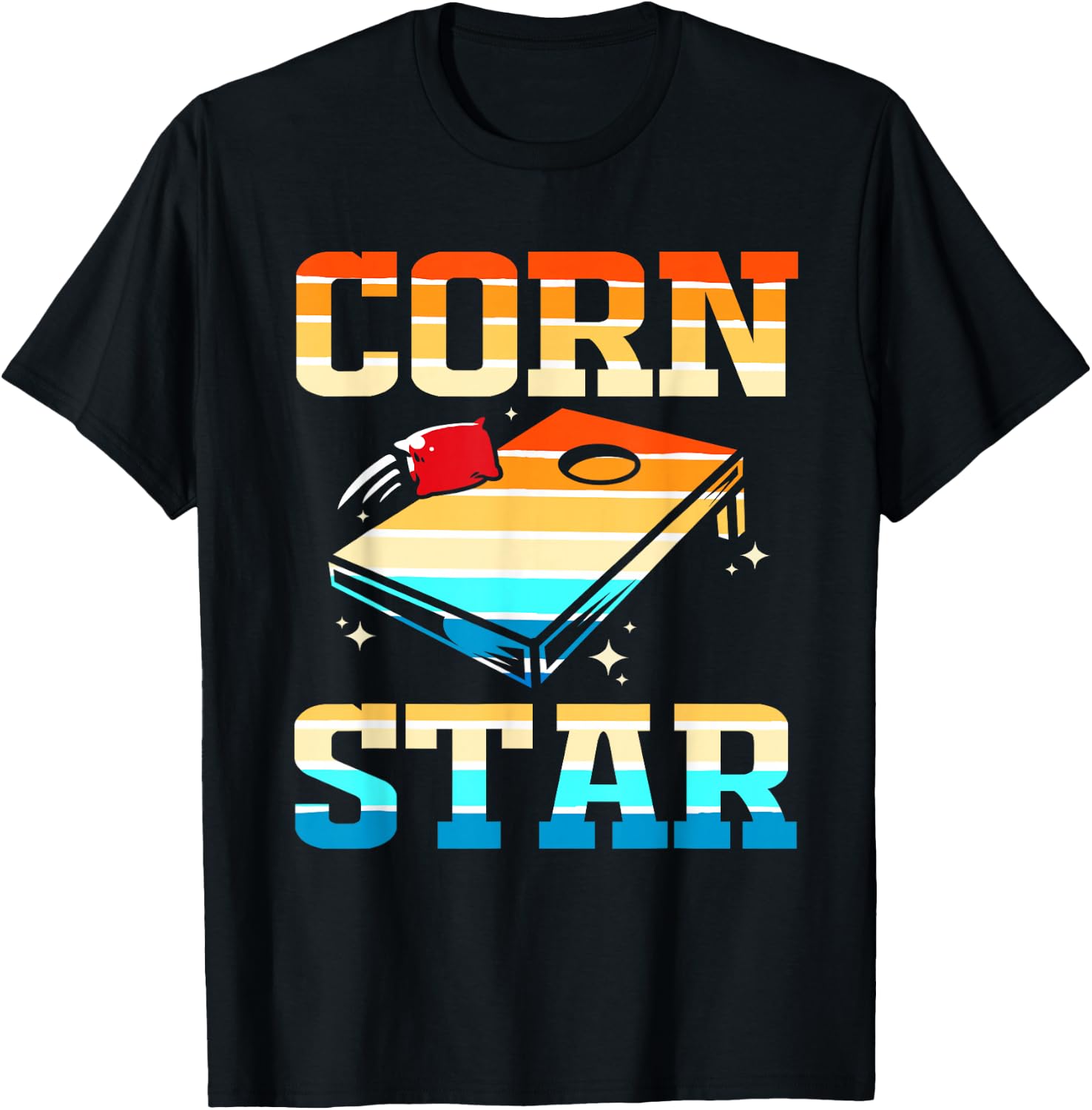 Corn Star Cornhole T-Shirt - T-Shirt | Black