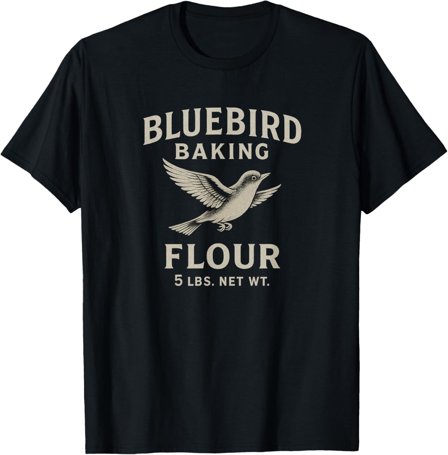 Vintage Bird Flour Label Homestead Baking Retro Country T-Shirt - T-Shirt | Black