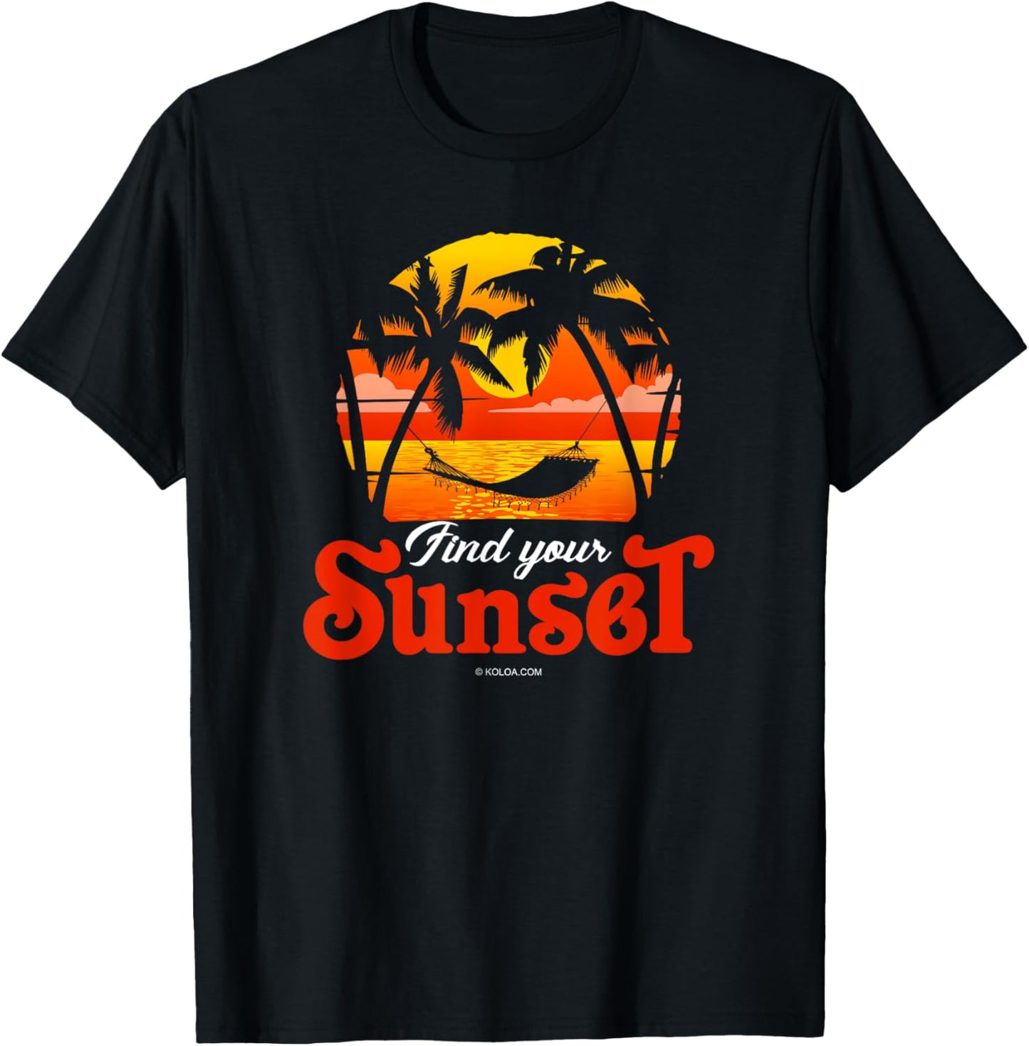Find Your Sunset Hammock Logo T-Shirt - T-Shirt | Black
