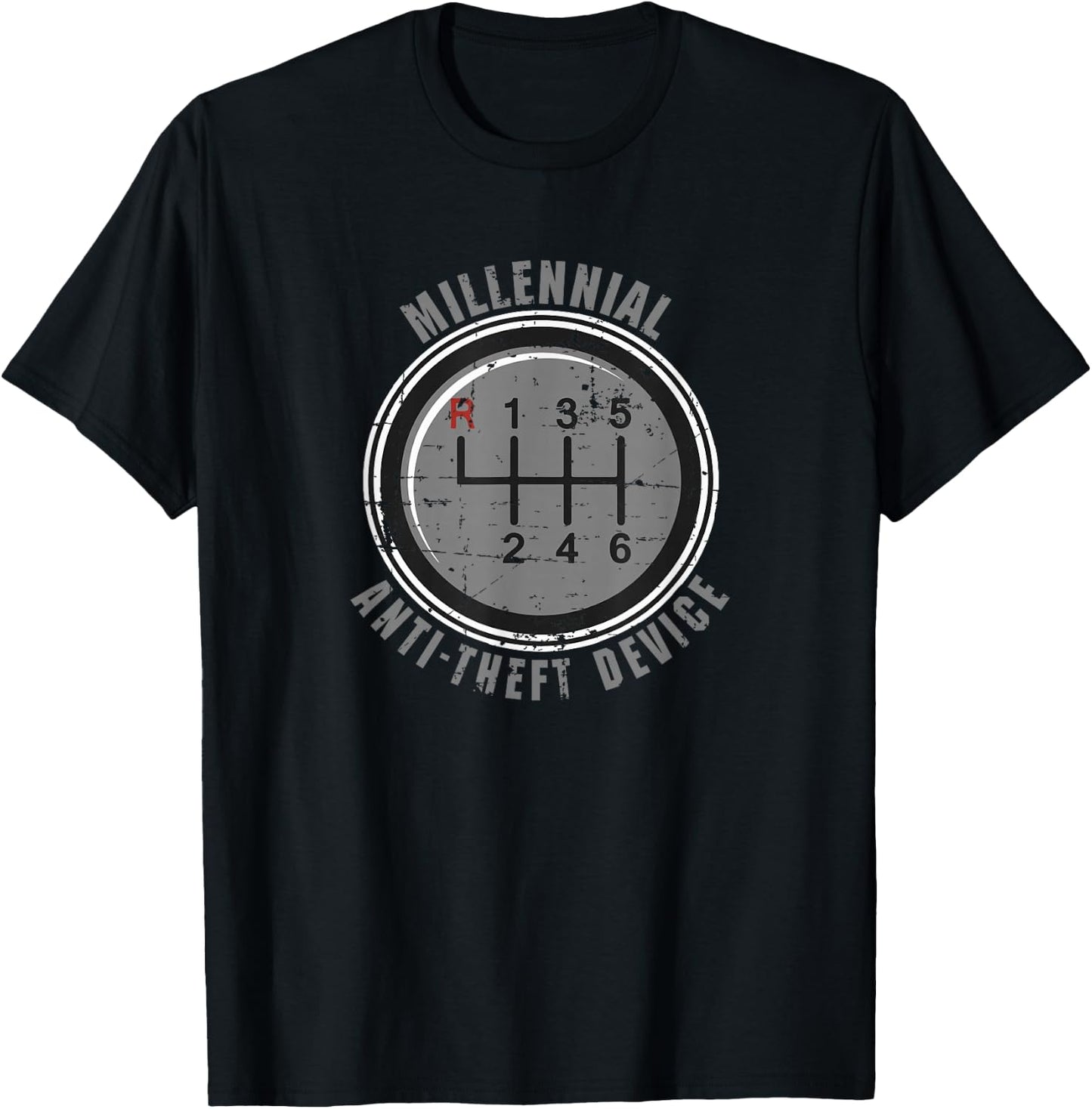 Manual Gear Box Millennial Anti-Theft Device T-Shirt - T-Shirt | Black