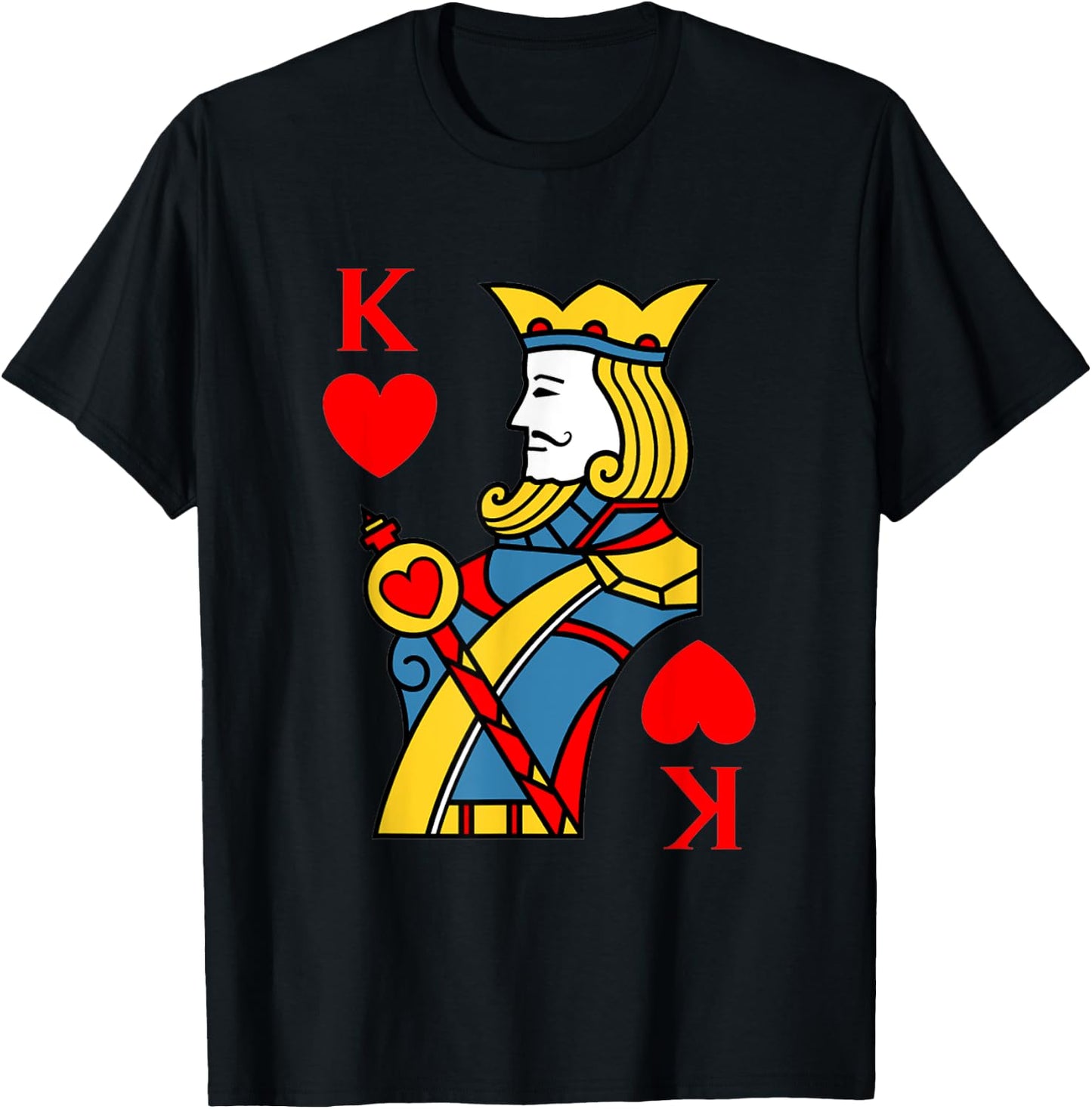 King of Hearts Playing Card Costume Halloween Deck of Cards T-Shirt - T-Shirt | Black