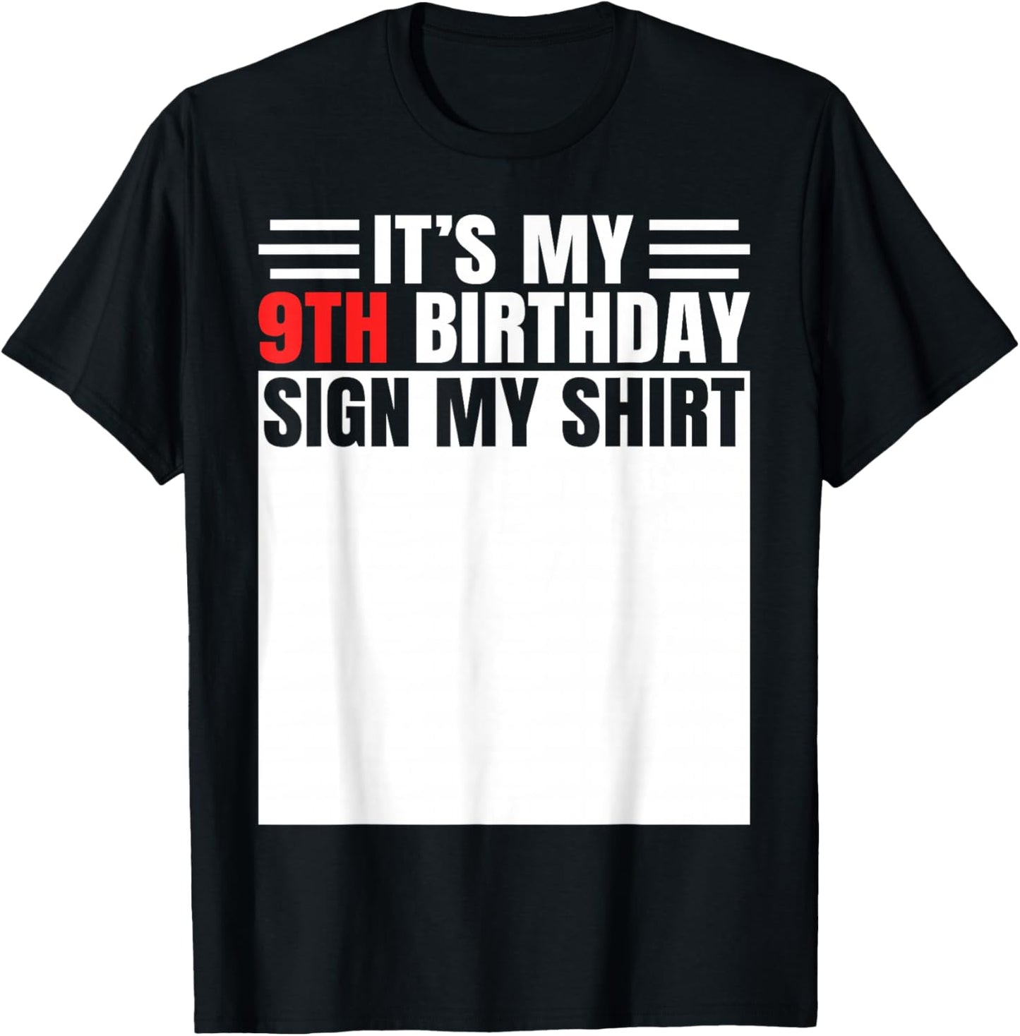 It's My 9th Birthday Funny 9 Year Old Bday Boys Girls T-Shirt - T-Shirt | Black