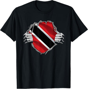 Trinidad and Tobago Clothing Trini Flag Roots Trinidadian T-Shirt - T-Shirt | Black