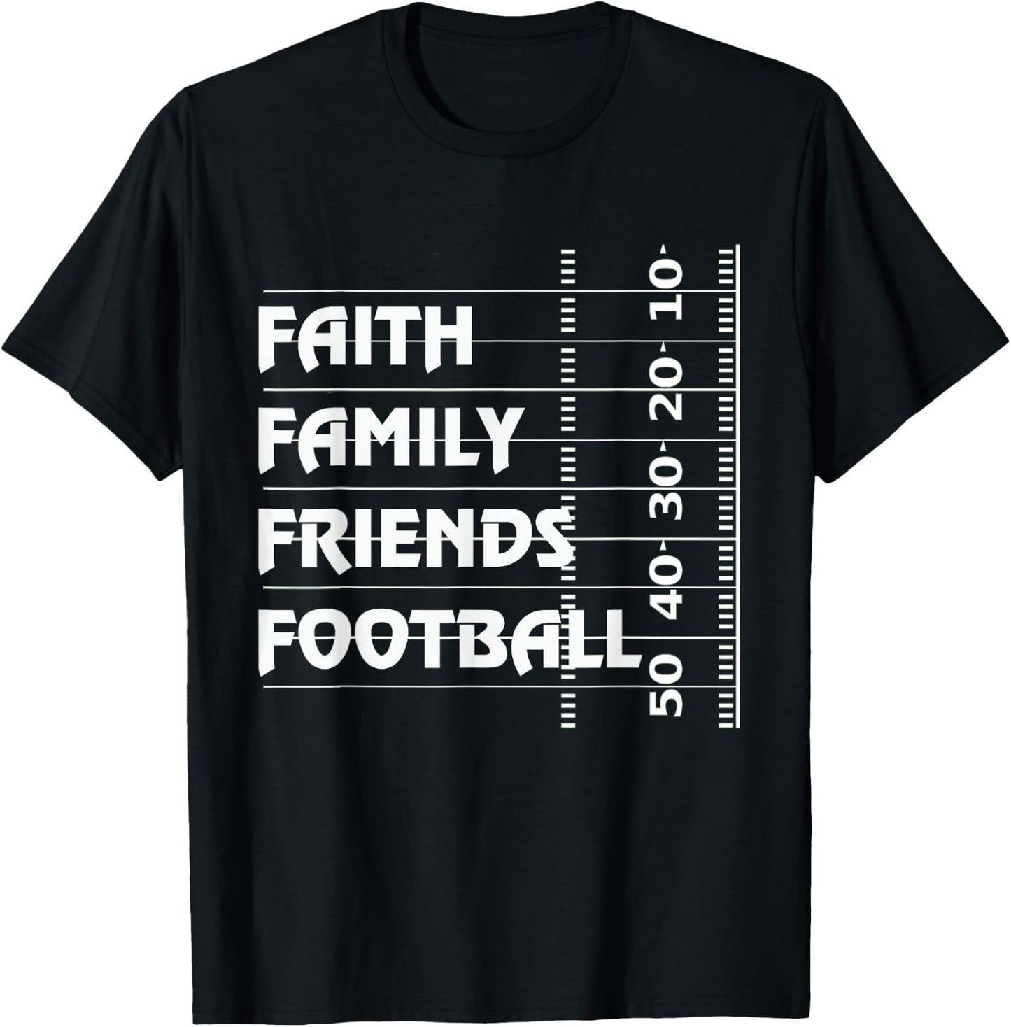 Faith Family Friends Football T-Shirt - T-Shirt | Black