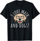 I Love Math And Dogs Algebra Brown Dog Teacher Student Gift T-Shirt - T-Shirt | Black
