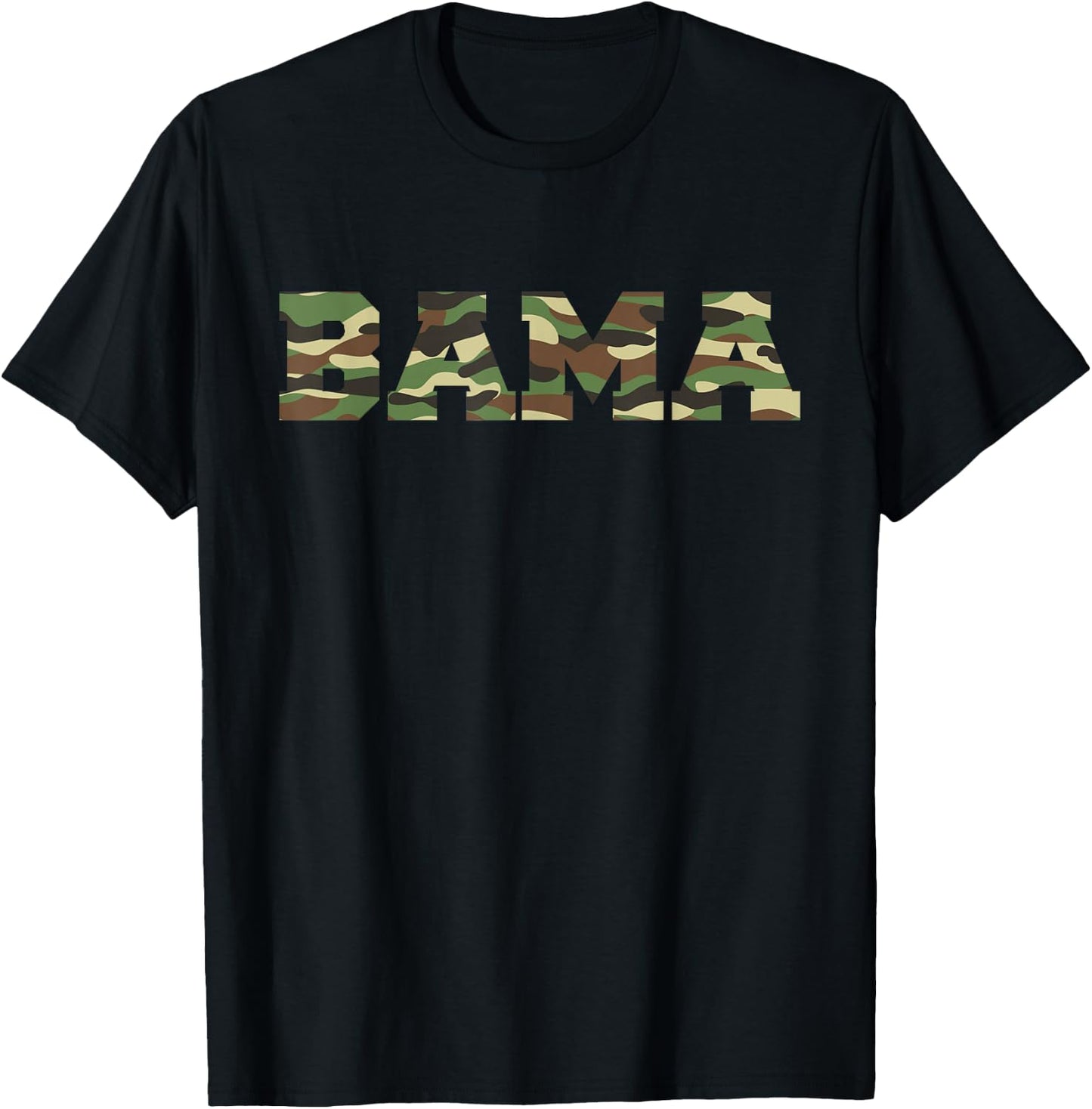 ALABAMA Pride Bold Green Camouflage College Sports Font T-Shirt - T-Shirt | Black