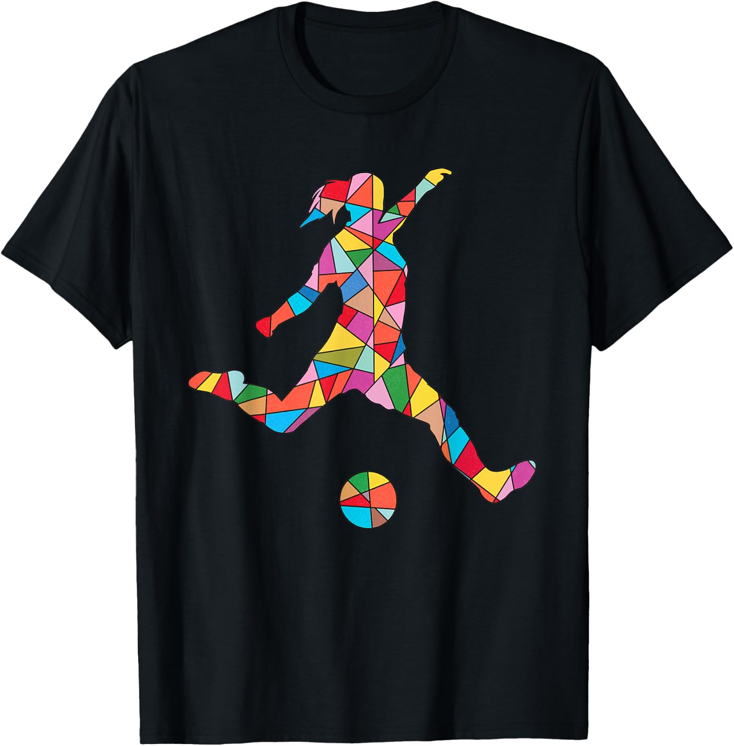 Soccer Player Sports Girls Women Kids Soccer T-Shirt - T-Shirt | Black